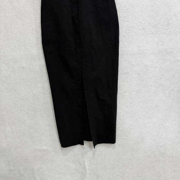 Zara Dress Womens XS Black Strappy Bodycon Midi Ruched Front Slit Evening - Picture 5 of 9